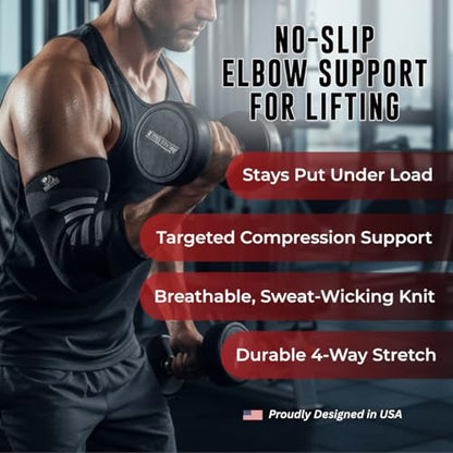 Nordic Lifting Elbow Compression Sleeves for Weightlifting and Fitness - size: XX-Large