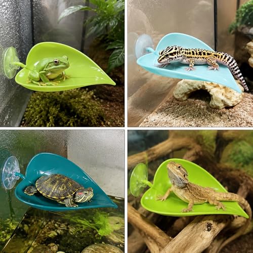 6PCS Frog Tank Accessories, Betta Leaf Hammock Set with Suction Cups, Beta Fish Hammock, Aquarium Decor for Sleeping and Resting, 3 Suction Leaf Beds in Transparent Green and Tender Green
