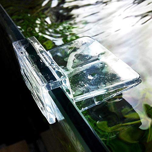 lasenersm 6 Pieces 8mm Acrylic Aquarium Cover Clip Aquarium Fish Tank Glass Cover Clip Support Holder Clear Universal Lid Clips for Rimless Aquariums