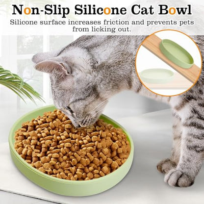 Silicone Dog Food Plate Shallow Dog Bowl Flat Cat Dish Small Puppy Plates for Small Dogs and Cats Whisker Fatigue Pet Feeding Bowls for Dry and Wet Food (Light Brown) - color: 2 Pcs - (Brown)