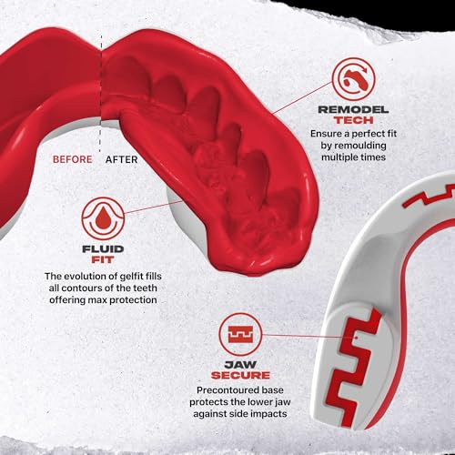 SAFEJAWZ Canada Flag Mouth Guard, Adult Dual Layer Mouthguard with Case - color: Canada Flag, size: Adult (12+)