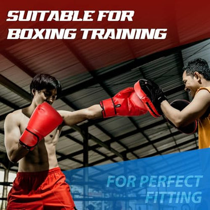 Foilswirl 2 Pairs Boxing Gloves and Punching Mitts Set - color: Red & Blue
