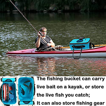 Grneric Fishing Bucket, 6Gallon/8Gallon/10Gallon Foldable Fish Bucket,Live Fish Container Multi-Functional Live Fish Bait Bucket,Outdoor Camping EVA Fishing Bag and Fish Protection Bucket - color: 30l/8gallon(blue)