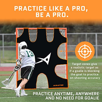 ACELETIQS Hurl Lacrosse Goal Target | Lacrosse Gifts for Boys and Girls | Fits Standard 6x6 Goal [Carry Bag Included], Black