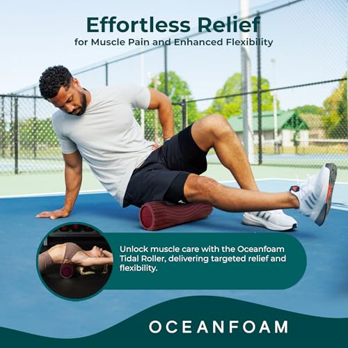 Oceanfoam Tidal Roller - Muscle Massage Foam Roller for Exercise (Maroon) - color: Maroon