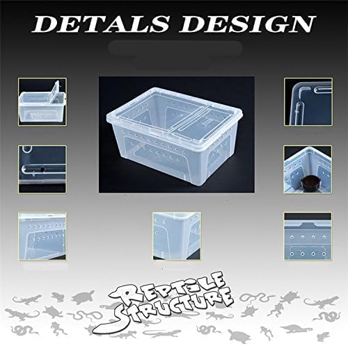 Small Reptile Breeding Box for Reptiles Small Snake Turtle Spiders Geckos Frogs Breeding Box Case Feeding Hatching Container Reptile Tank Terrarium