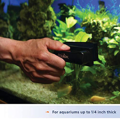 Aqueon Aquarium Algae Scraper, Fish Tank Cleaning Magnets for Glass/Acrylic, Small, Black - size: Small