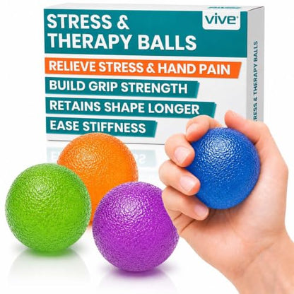 Vive Stress Balls for Hand Therapy, Exercise, Arthritis (w/Rehab Video)