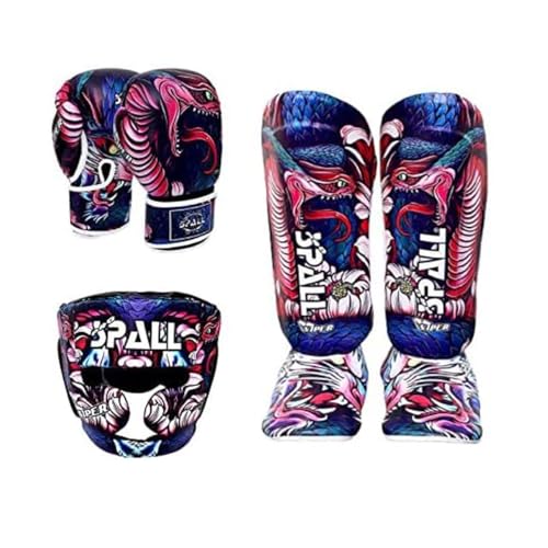 Boxing Training Set 3 –1 Synthetic Leather Boxing Gloves with Boxing Gear Shin Instep, MMA Training with Shin Pads for Kids Adults, Martial Arts Set… - size: Large