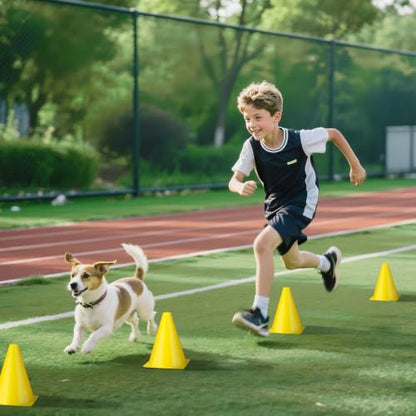 36pcs Cones 7 Inch Soccer Cones and Plastic Traffic Cones, Durable Cones for Sports Training, Ideal for Soccer, Basketball, Football, Skating, and Agility Drills Practice - color: yellow