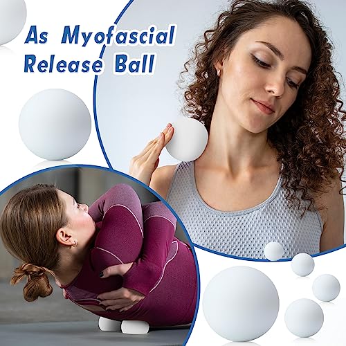Sosation 50 Pack Lacrosse Ball Bulk 2.5 Inch Soft Rubber Motivational Stress Relief Massage Balls Myofascial Release Tools Muscle Knot Remover - color: White