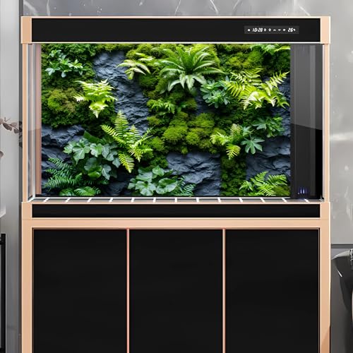 Rock Wall Reptile Habitat Background Greenery-Infused Room Vertical Moss Wall Terrarium Background Nature's Embrace Tropical Green Plants Fish Tank Background Moss Wall Aquarium Background 72x24in