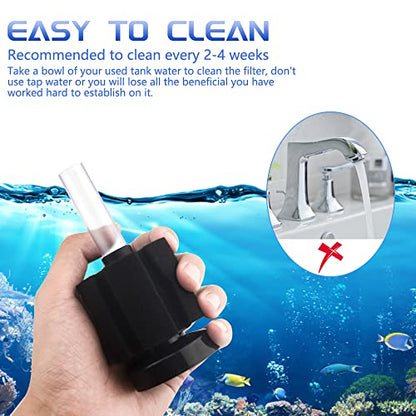 WMYCONGCONG 6 PCS Aquarium Sponge Filter Fish Tank Aquarium Soft Biochemical Sponge Filter for 10-20 Gallon Breeding Fry Betta Shrimp Fish Tank