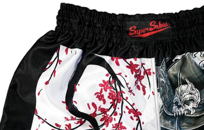 Authentic Muay Thai Boxing Shorts | Men Women Kids | Made in Thailand - color: 2.0 Cherry Blossom, size: Large