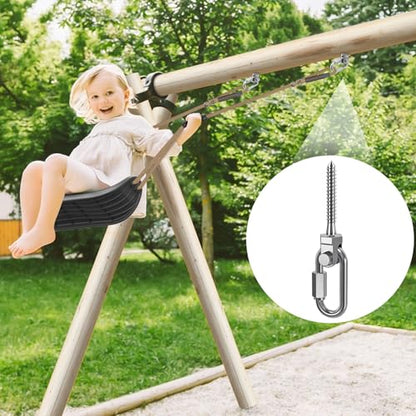 SELEWARE Heavy Duty Swing Hanger, 4 Pack Porch Swing Hardware - color: O (5 Inch, 4 Pack)