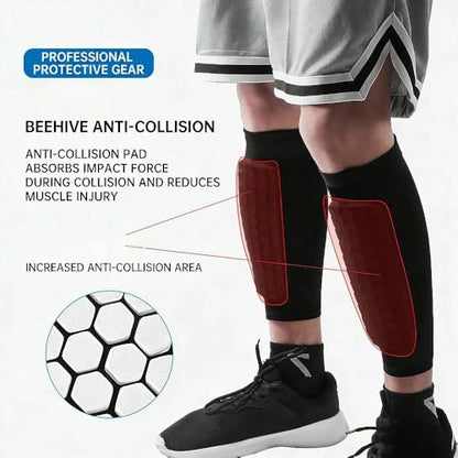 2 Pieces, Ski Shin Guards, Compression Sleeves - with Honeycomb Pads to Distribute Boot Pressure, Protective Shin Pads for Skiers & Snowboarders - size: X-Large