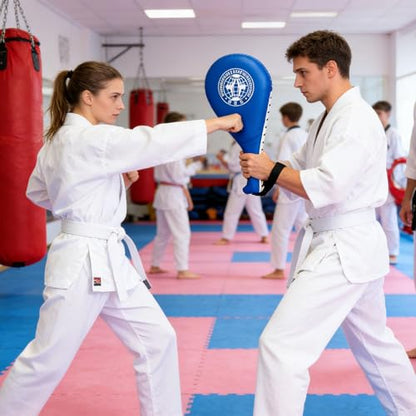 2 Pack Red Taekwondo Kick Pads - Durable Martial Arts Striking Pads, TKD Karate Kickboxing Training Targets for Practice - color: Blue