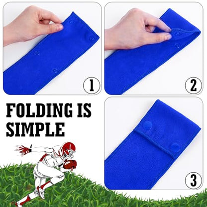 Fanfanwin 6 Pcs Football Towels with Buttons Quick Dry Sports, Blue | Button Design Prevents Slipping, Quick Dry Basketball Workout, Lightweight Sweat Absorbent Towels Athletes Gym Training Use - color: Blue
