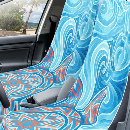 Hahafelt 2 Pack Car Seat Towel Cover with Storage Bag, Colorful Sea Turtle - style: Colorful Sea Turtle