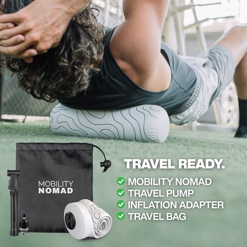 Inflatable Travel Foam Roller for Muscle Recovery and Back Support (Topo Gray, 15") - color: Topo Gray