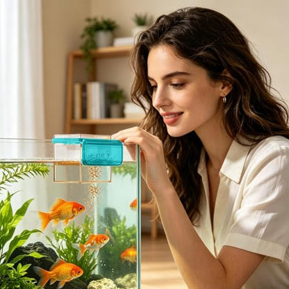 Floating Fish Feeding Ring, Aquarium Food Feeder Circle Tool, 10cm Loop with Splash Guard, Material Feeding Ring, Feeder with Clear Design, Aquarium Tool for Betta Guppy