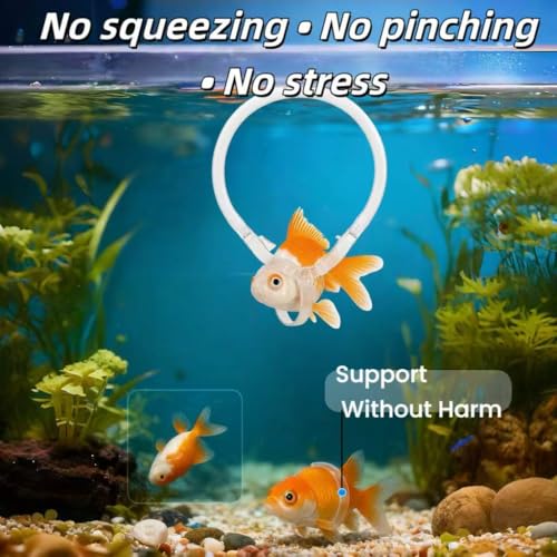 Handmade Adjustable Fish Buoyancy Support Harness – Floating Support Ring for Various Fancy Goldfish, Helps Maintain Upright Position & Swimming Balance (Fits Back Length up to 8" (20cm))