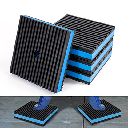 Anti Vibration Pads,3" X 3" X 7/8" Heavy Duty Blue EVA Rubber Anti Vibration Isolation Pad for Air Compressor,Washer and Dryer,HVAC,Treadmills,Air Conditioner Accessories,Pack of 4 - size: 3" X 3" X 7/8"