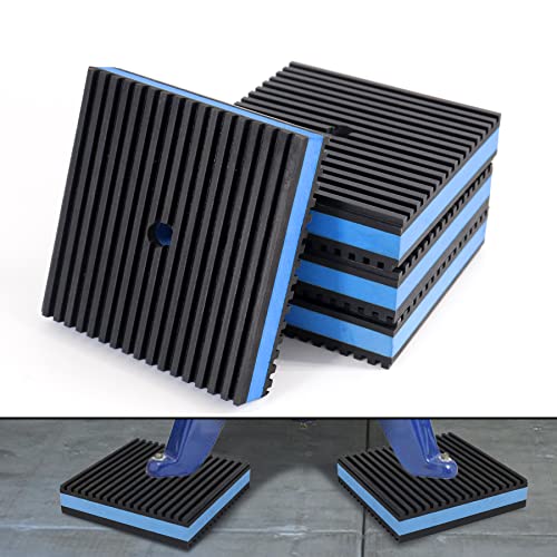 Anti Vibration Pads,6" X 6" X 7/8" Heavy Duty Blue EVA Rubber Anti Vibration Isolation Pad for Air Compressor,Washer and Dryer,HVAC,Treadmills,Air Conditioner Accessories,Pack of 4 - size: 6" X 6" X 7/8"