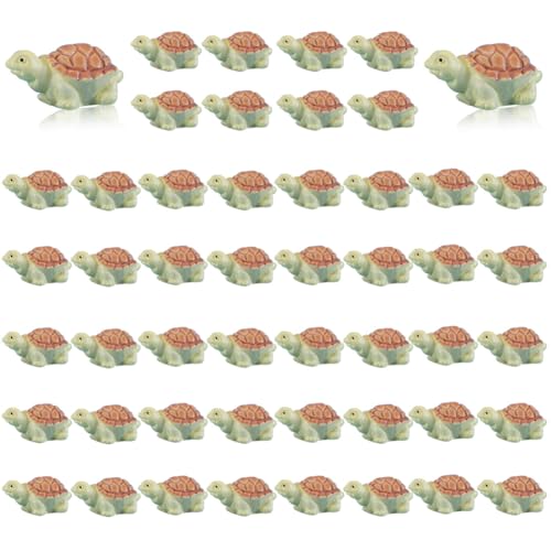 50PCS Mini Ocean Animals Figurines Ornaments Resin Sea Animal Tiny Resin Figurines for Fish Tank Decorations Birthday Party Favor Garden Accessories Gift (Turtle) - color: Turtle