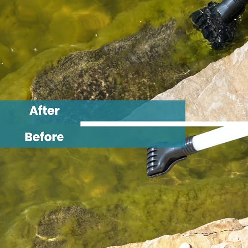 CleanSweep 1400 Pond Vacuum with a 13' Intake Suction Hose, 4 Extension Tubes, 3 Vacuum Nozzles, a 6.5 Foot Output Hose, and a Debris Collection Bag | 13 ft intake hose, 6.5 ft output hose, 4 extension tubes, 3 nozzles, Debris collection bag