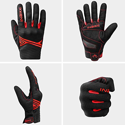 INBIKE Motorcycle Gloves Breathable Mesh Touchscreen Hard Knuckles - color: Red, size: Small