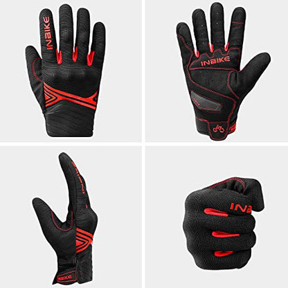 INBIKE Motorcycle Gloves Breathable Mesh Touchscreen Hard Knuckles - color: Red, size: Small