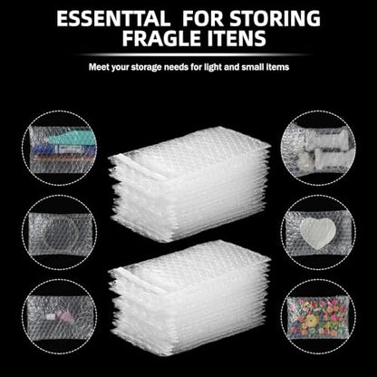 Frienda 300 Pcs Clear Self Sealing Bubble Cushion Bags Double Wall Bubble Pouch Bag Plastic Shockproof Protective Packing for Small Business Moving Shipping Packaging Storage(4" X 6")