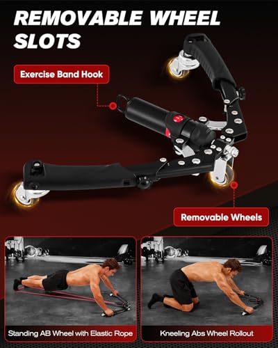 Saker Twister Arm Trainer, 3-in-1 Hydraulic Chest Workout Equipment with Ab Roller Wheel, Adjustable 22-440lbs Arm Trainer for Men & Women, Home Gym for Full Body Training