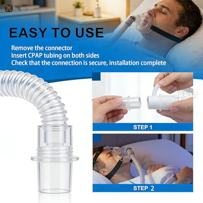 CPAP Hose Coupler Adapter, CPAP Connector Tubing for Connecting Standard 22mm CPAP Tubing, Tubing Adapter for CPAP Machine, 15mm ID x 22mm OD, 2 Packs