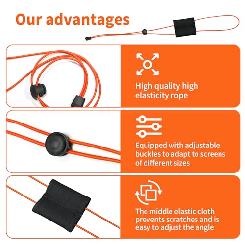 2PCS Fishing Graph Cover Straps, Adjustable Fish Finder Cover Strap Secure Fish Finder Cover During Travel to Protect from Damage, Fit up to 18 in Screens