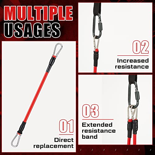 Liliful 8 pcs Resistance Bands for Working Out Additional Exercise Bands for Replacement Workout Equipment Elastic Stretch Legs Ankle Straps for Men Women Strength Training Fitness Gym Home, Red