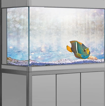 48x24IN Winter Silver White Bokeh Aquarium Background, Golden Spots Sparkle Fish Tank Decorations, Christmas Art Terrarium Background