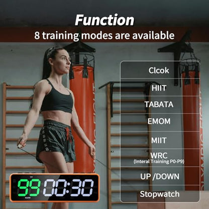 Gym Timer with Strong Magnet for Home Gym, Interval Timer Battery Supply | Workout Clock with Stopwatch, Count up/Down,Custom Interval for Fitness/Home/Boxing