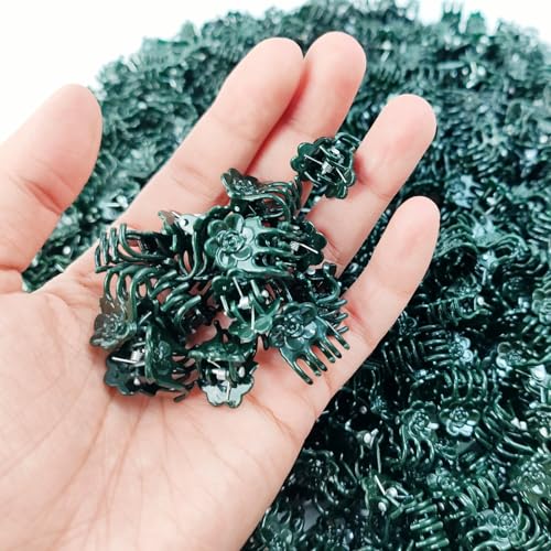 200PCS Garden Plant Orchid Clips Plant Clips Dark Green Plant Orchid Support Clips Garden Orchid Clips for Supporting Stems Vines Stalks Grow Upright