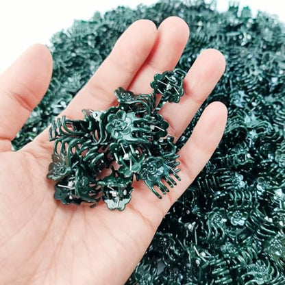 200PCS Garden Plant Orchid Clips Plant Clips Dark Green Plant Orchid Support Clips Garden Orchid Clips for Supporting Stems Vines Stalks Grow Upright