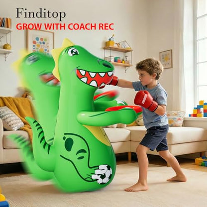 Toddler Punching Bag, 47" Inflatable Dinosaur Bop Bag