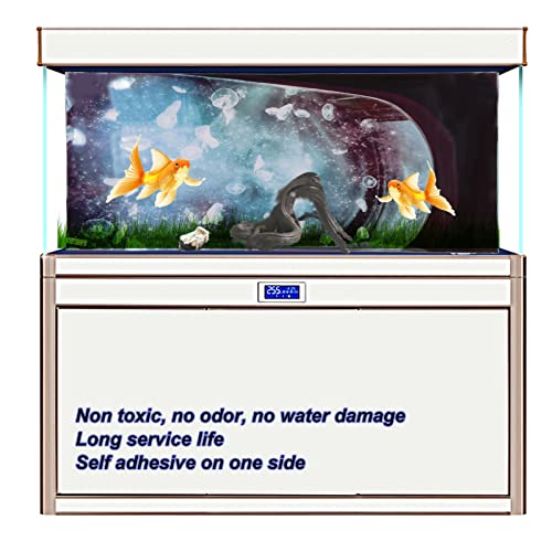 Aquarium Background PVC 3D Fish Tank Decoration, Self Adhesive Sticker with Realistic Pattern, Durable Non Background for Freshwater Saltwater Tanks (61 * 30CM) - size: 61*30CM