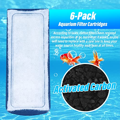 6Pcs Aquarium pend On Filter Cotton , Aquarium Filter Cotton Replacement , Wall?Mounted Filter Accessory Cartridge Carbon Supplies for Fish Tanks , fish filter aquarium 10 gallon cartridge case filte