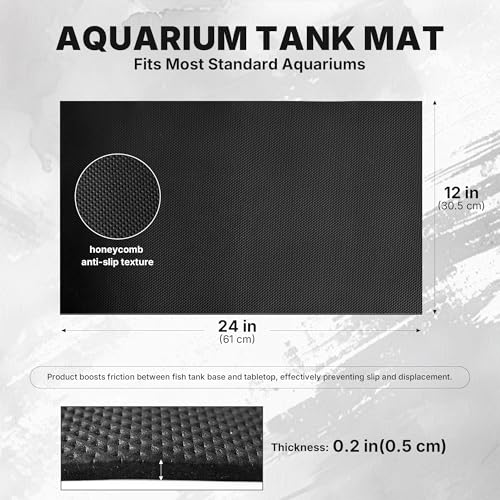 Aquarium Leveling Mat 12" X 24" X 0.2" EVA Aquarium Foam Leveling Mat, Non-Slip Shockproof Fish Tank Mat for Under Tank for Glass Fish/Turtle Tank Protection