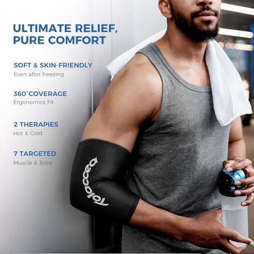 Elbow and Knee Ice Pack - Cold Ice Sleeve with Reusable Gel & Cold Therapy Compression for Knee, Shin Splints, Calf Strain, Flexible Ice Pack forTennis Elbow, Tendinitis(Small (Pack of 1), Black) | Leak-Resistant Stitching, Soft Flexible Gel, Hot & Cold T