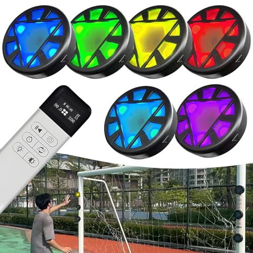 6PCS Sport Agility Light,Agile Reaction Training Light,Quick Response Training Light,Last 30 Hours,5 Light Color&6 Mode