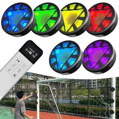 6PCS Sport Agility Light,Agile Reaction Training Light,Quick Response Training Light,Last 30 Hours,5 Light Color&6 Mode