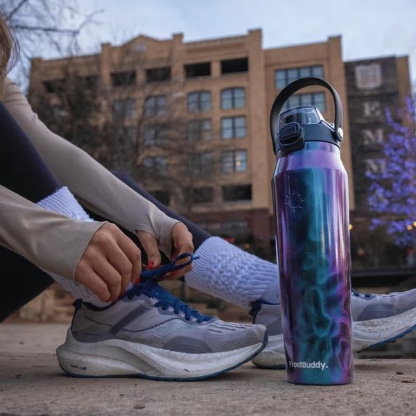 Frost Buddy 32oz Insulated Water Bottle - Straw & Chug Lid - Leak-Proof - color: Aurora, size: 32 Ounces
