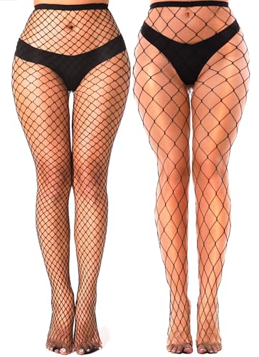 Fishnet Stockings Womens High Waist Fishnet Tights Mesh Stockings For Women - color: Black Lm Mesh
